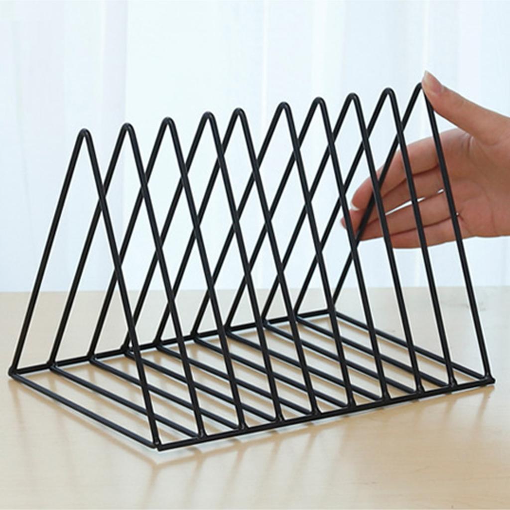 Desktop Rack Rustproof Simple Geometric Iron File Holder Decoration for Study Living Room