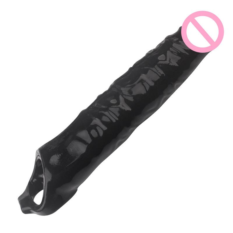 Large Cover Stick Men's Penis Adult Delay Ejaculation Extension Thickened Sleeve Silica-Gel Sex Products for Couple