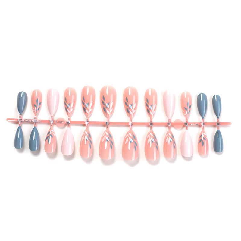 

Миндалевидные типсы «Кленовый лист» - Набор из 24 штук, однотонные, съемные