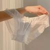 French retro satin panties women's lace sexy mesh briefs