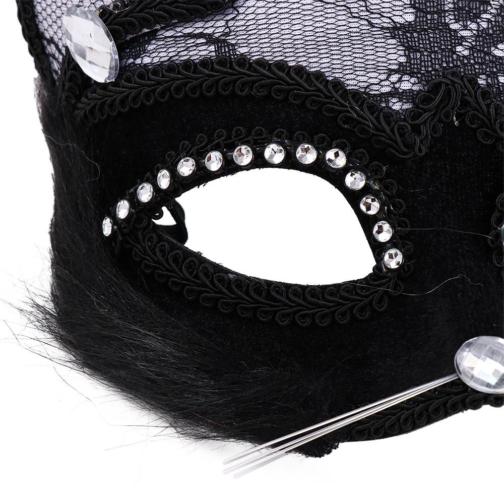 Katzenauge Schwarz Spitze Sexy Weihnachten Venezianische Maskerade Katzenmaske Kostümzubehör Partymaske