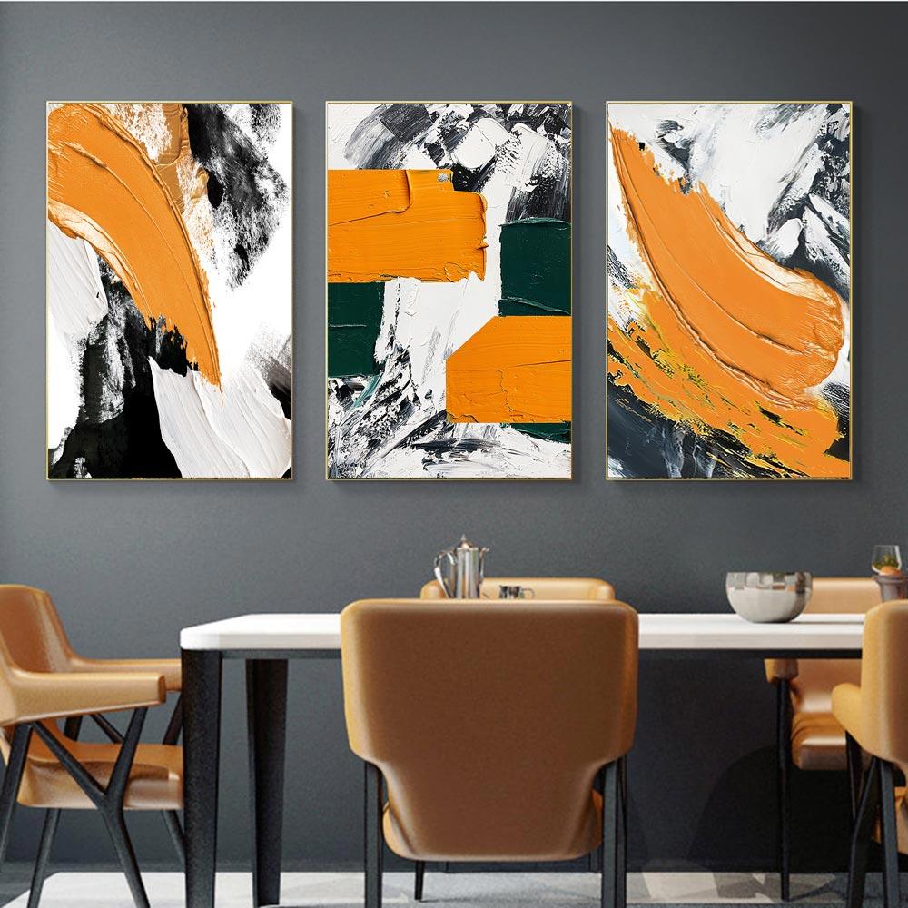 

Ручная роспись маслом картина холст живопись цвет черный белый оранжевый современный абстрактный крыльцо настенное искусство гостиная декор картина