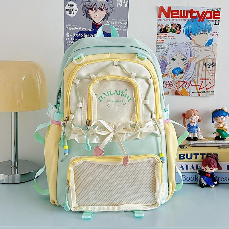 New High-value, Fresh and Sweet Candy-colored Backpack, Lightweight and Large-capacity Backpack for Junior High School Students
