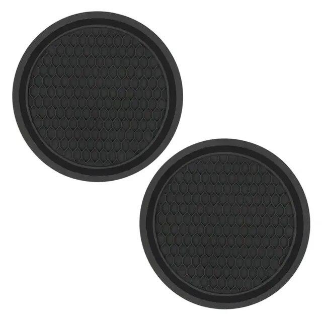 2Pcs Car Non-slip Water Cup Pad Diamond Rhinestone Decor For Car Bottle Holder Coaster Auto Interior Decoration Accessorie Tools