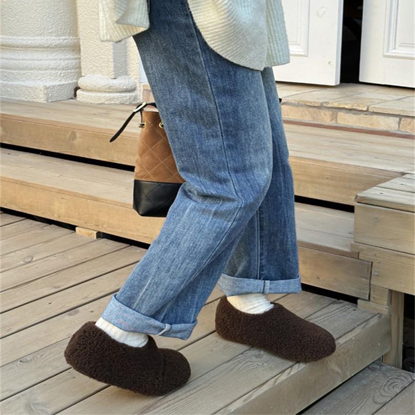 Baotou Mao Mao Slippers Shoes Women's 2025 Autumn and Winter New Fashion Versatile Fleece Warm Cotton Shoes Women