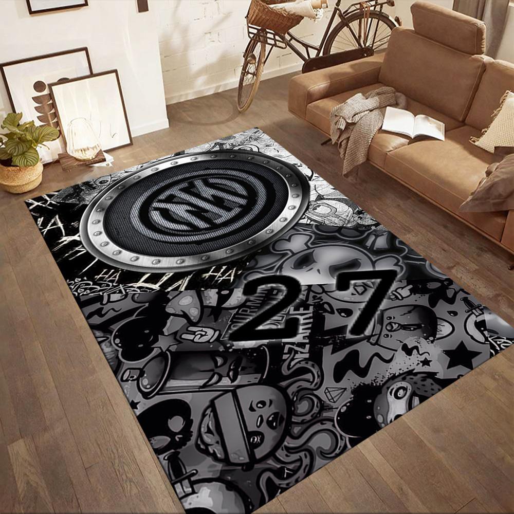 Inter Milan Area Rug Design For Foyer Outdoor Game Room Study Room Antislip Rug Anime Office Decor Birthdaychristmas Gift