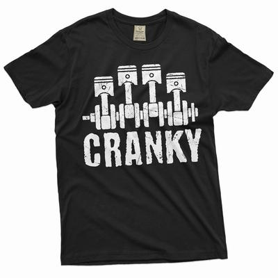 Men's Funny Mechanic Tee Engine Shirt Cranky T-Shirt Fathers Day Gift Tee