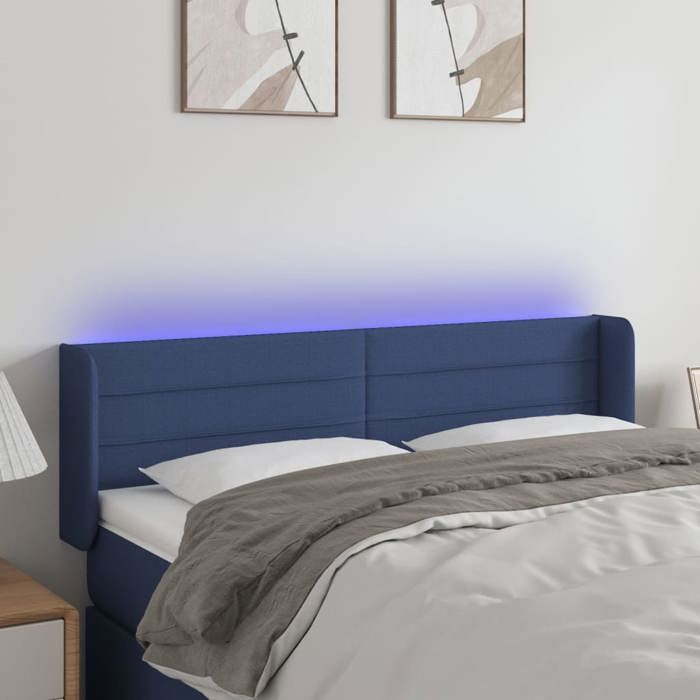 VidaXL Tête de Lit à LED Meuble de Chambre à Coucher Accessoire de Lit Double Tête de Cadre de Lit Intérieur Bleu 3123380