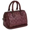 Coach Rowan 18 Logo Zip Closure Coated Canvas Crossbody Tote Bag Small Women Handbags Wine CX186-QBO2Q