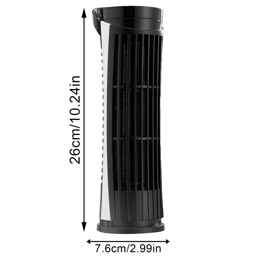 

Small Bladeless Tower Fan USB Charging Blowing Device for Bedroom Living Room Desk Studio Car Kitchen Travel Garage RV чёрный