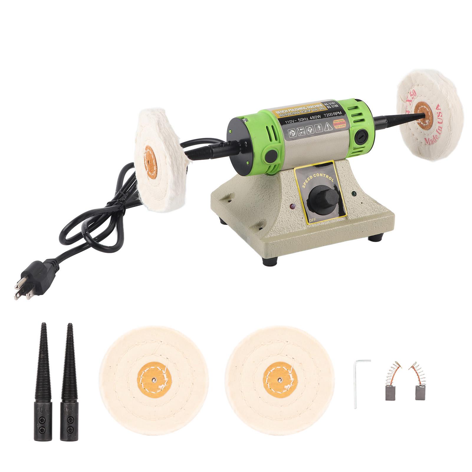 

Настольный настольный полировщик с двойной головкой, шлифовальный станок для полировки ювелирных изделий, буферная машина