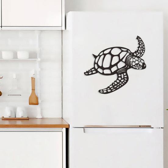 Metalen Schildpad Wanddecoratie Zwarte Zee Schildpad Wandkunst Ornament Kust Wanddecoratie voor Strandhuis Oceaan Thema Kamer Decor