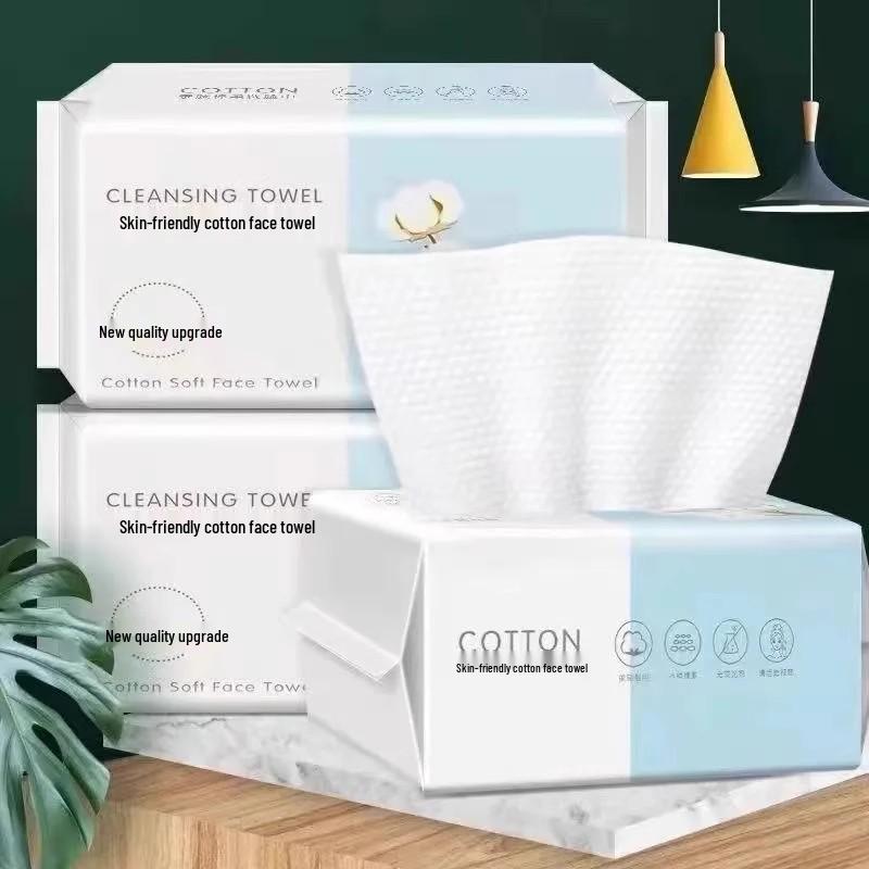 Pure Cotton Disposable Facial Cleansing Wipes - Soft, Thick, Pull-Type, Enlarged Size for Baby Face