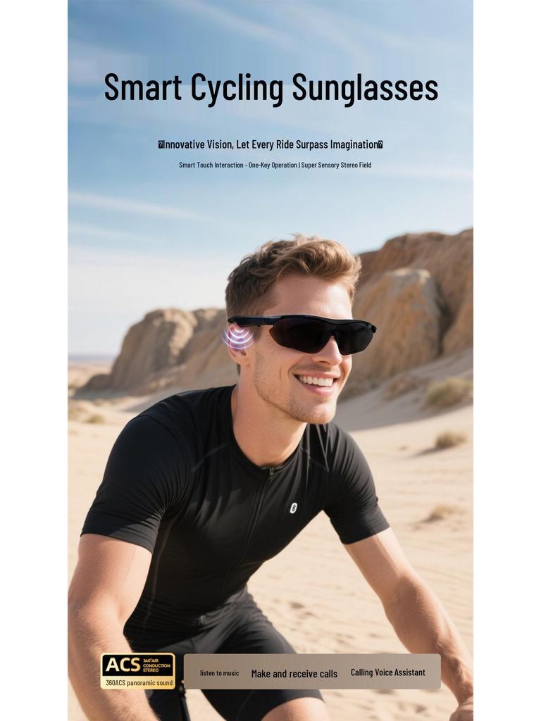 QY-pro03 Bluetooth Cycling Glasses: Outdoor Sports Smart Glasses with Anti-UV Protection and Music/Call Features