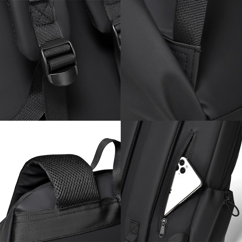 15.6-inch Men's Business Backpack Neutral Minimalist Style Large Capacity Fashion Leisure Backpack Oxford Student Backpack