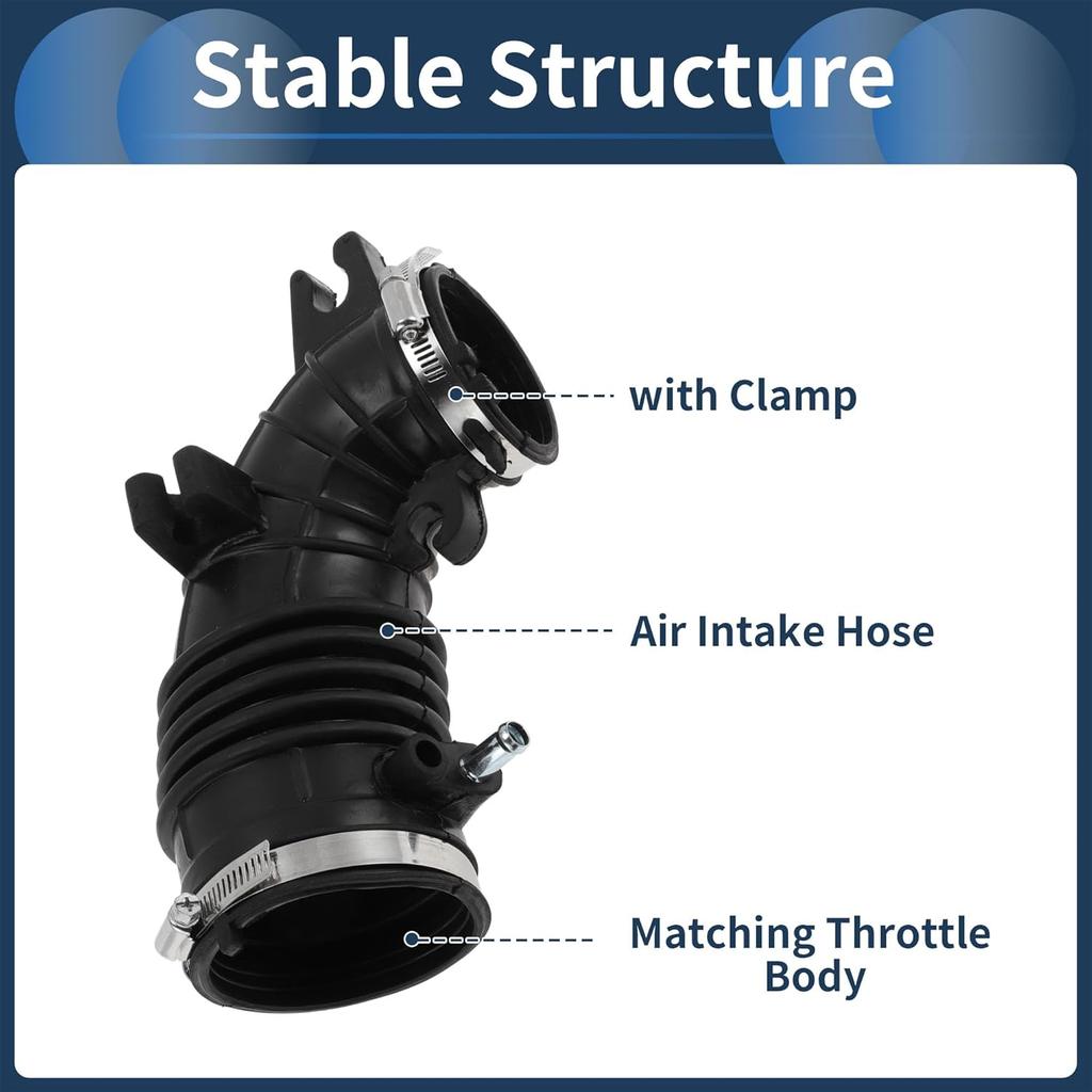 Engine Air Intake Hose for Honda CR-V 2005-2006 Air Intake Duct No.696-095 Rubber 1 Pcs Clamp