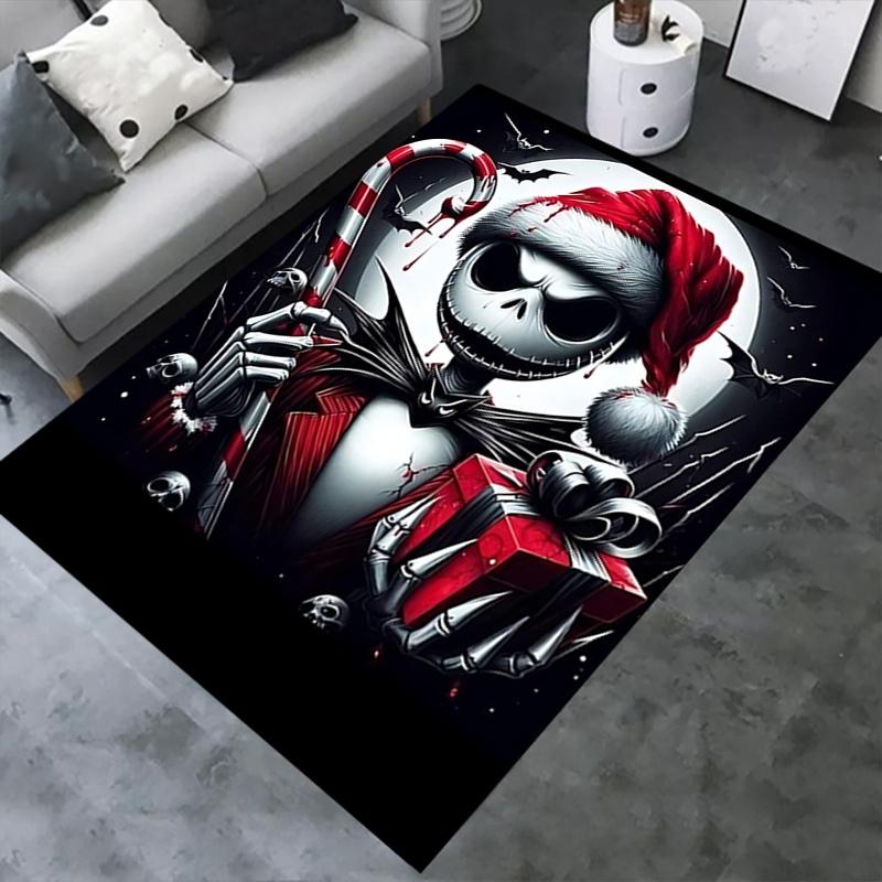 Office Rug Nightmare Before Christmas, Jack Skellington theme 3D Printed Anti-Slip Rug-Machine Washable for Living Room