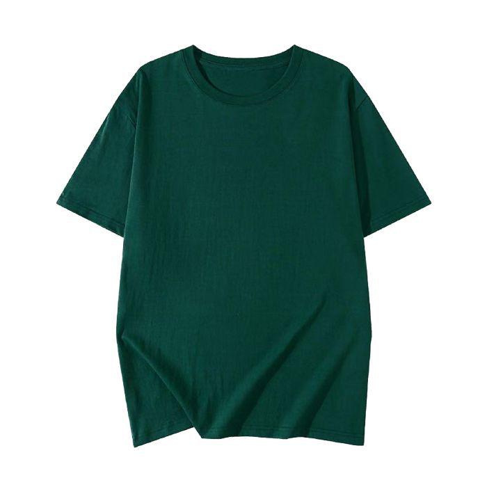 Heavyweight 200g Pure Cotton Drop Shoulder Unisex White Half Sleeve T-Shirt