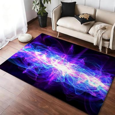 Smoke Waves Rays Light Abstract Floor Mat Cozy Flannel Soft Thick Non-Slip Mat For Living Room Bedroom Kitchen Decor Rugs
