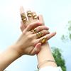 18K Gold Nicht verblassend Leichter Luxus High-End Lava Edelstahl Offener Ring Damenring Ring Ring