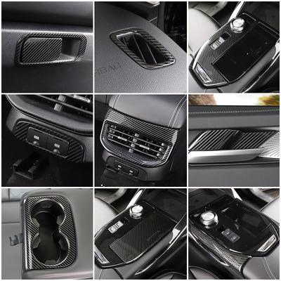 For Haval H6 3rd Gen 2024 2024 Car Center Console Part Trim Modify Carbon Fiber Color Change Stainless Steel Decoration Sticker
