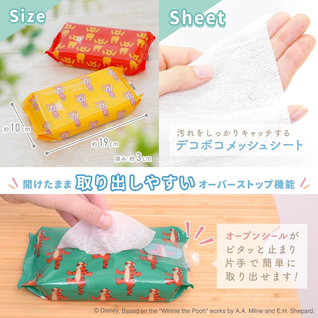 LEC Disney Pure Water Hand and Mouth 60 Sheets X 3 Packs the Mildly Contains Moisturizing Ingredients Leaf Made In No Additives Propylene or 99%