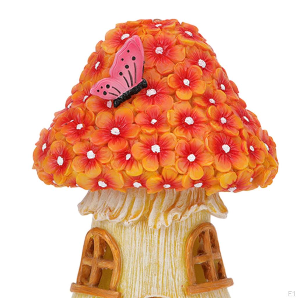 Solárně napájený houbový dům Noční světlo Trávník Ornament Zahradní socha odolná vůči počasí