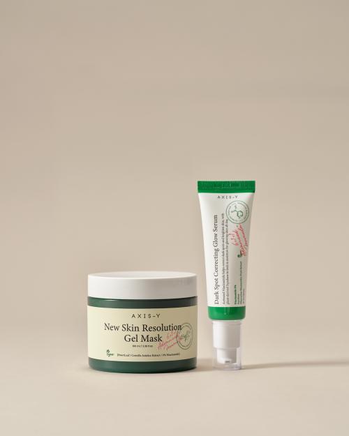 Glow 2-Piece Set (Home Spa Relief Gel Mask & Blemish Care Glow Serum)