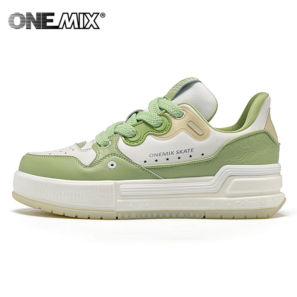 ONEMIX brettsko for menn og kvinner, pustende og støtdempende brødsko utendørs med tykk såle, allsidig og lett