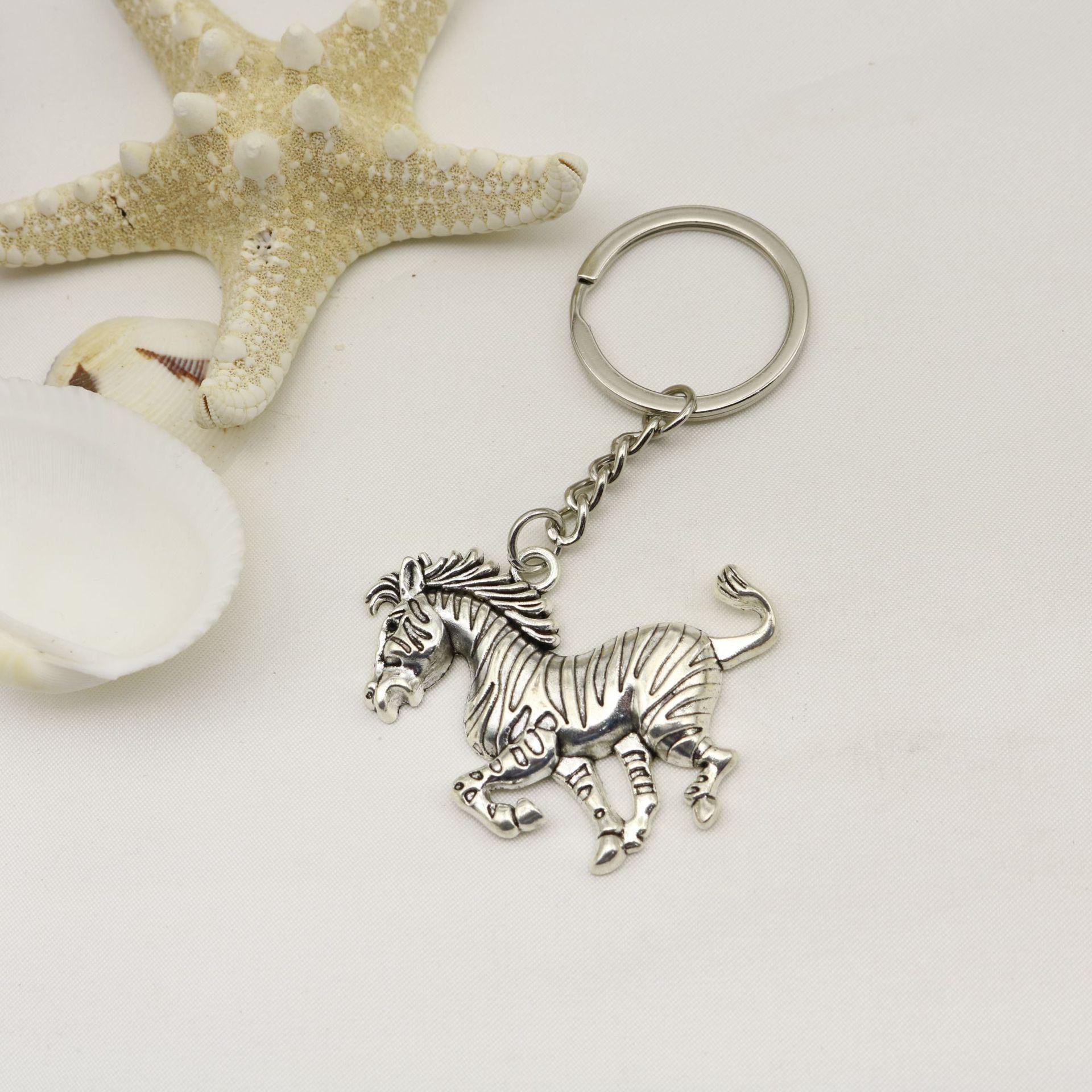 Hot Selling Zebra Pendant Horse Keychain