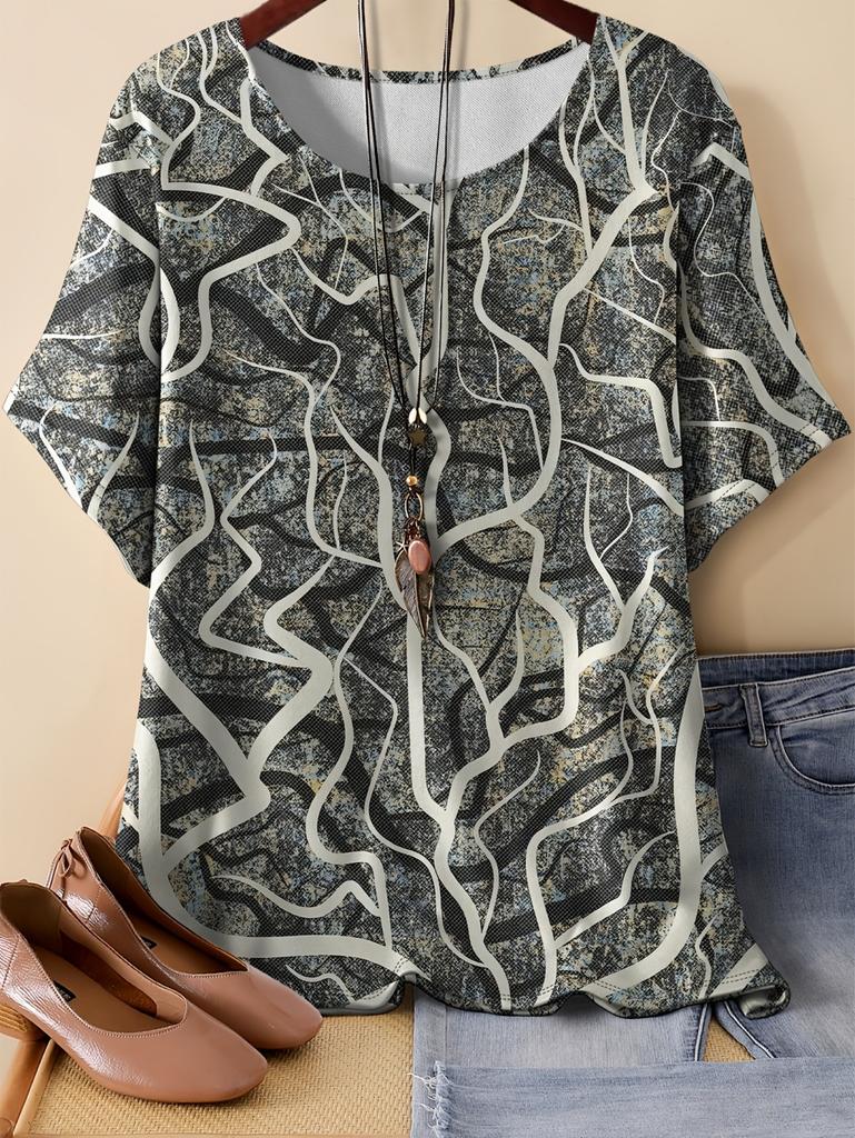 Vintage Women's Casual Loose T-Shirts Printed T-Shirt Fashion Tops Short Sleeves Tees O-Neck Oversized T-Shirt Female Clothing