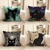 Pc Classic Theme Black Cat Pillow Case Fashion Square Pillowcase Bedroom Sofa Room Ins Decoration Leisure