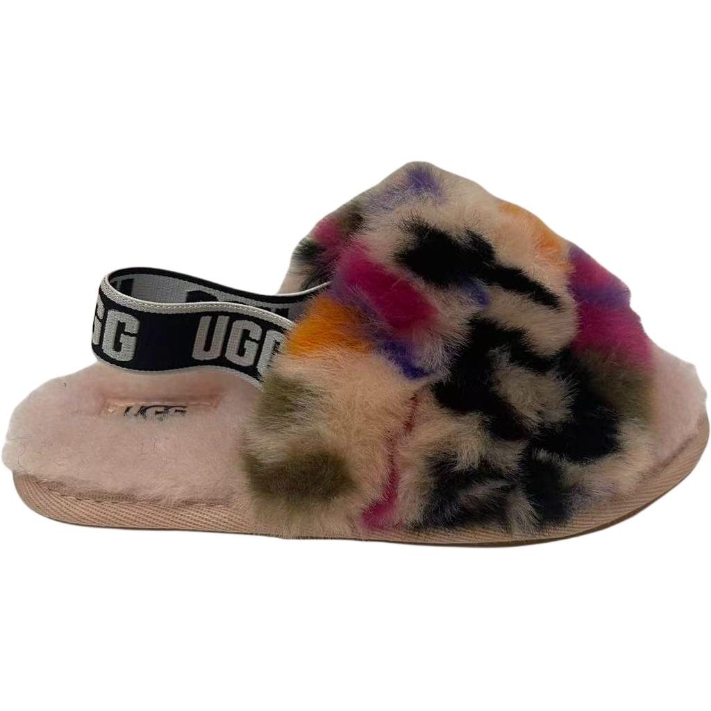 UGG Fluff Yeah Slide Motlee Comfortable Soft Outdoor Slippers Kids Slippers Pink 1103619T-MULT