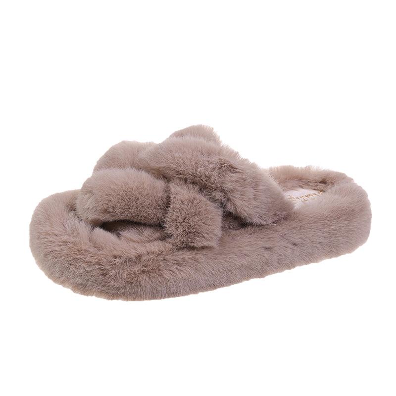 

Mao Mao slippers women s autumn new 2025 Internet celebrity super fire versatile Korean version fairy style fashion cross one word cotton mop 40 хакі