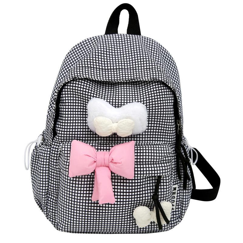 Schoolbag Japanese candy color sweet and fresh schoolgirl backpack ins wind cute bow soft sister travel small backpack