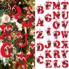 Christmas Party Themes Red Color 26-Letter Hanging Ornaments with Lanyard & Flower Charms Cute Decorations Tree Drop Decoration Holiday New Year Home