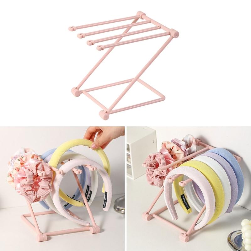 Hair Accessories Foldable Display Rack Multifunctional Women Headband Desktop Storage Rack Vertical Display Shelf Decors