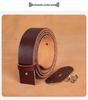 Men's Washed Retro Cowhide Leather Belt with Pin Buckle - Versatile and Casual