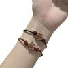 Peach Wood Floral Handcrafted Women's Luck Bracelet - Woven Protection & Peace Charm for Birth Year
