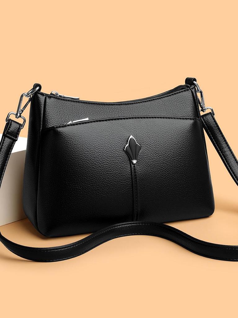 Autumn/Winter Soft Leather Multi-layer Shoulder/Crossbody Bag for Women - Versatile and Spacious Design