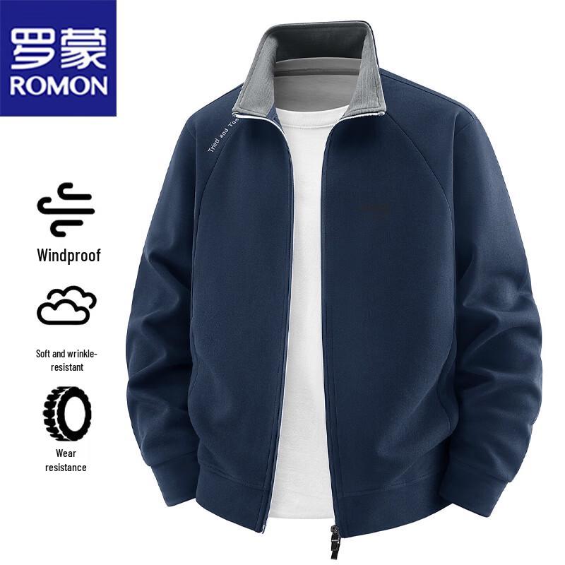 ROMON Men's Stand-Collar Casual Lightweight Jacket