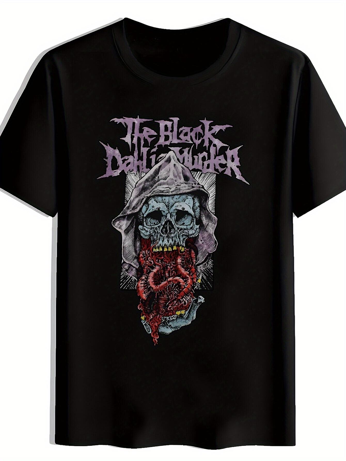 Black T-shirt with The Black Dahlia Murder Skull Graphic - Edgy Gothic Design XXXL