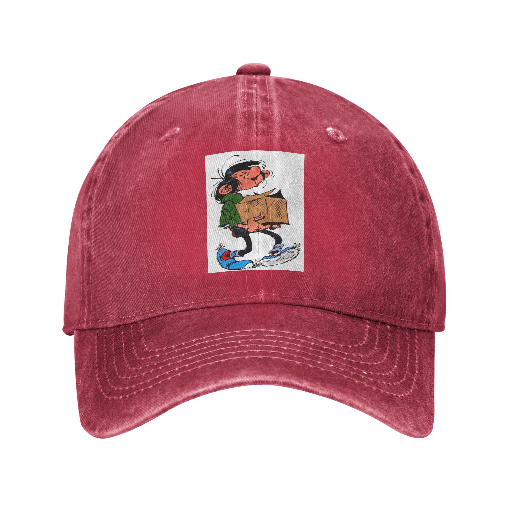 Gaston Lagaffe Big Ben Head Denim Cap Casual Baseball Caps Adjustable Hat Summer Unisex Baseball Hats One Size