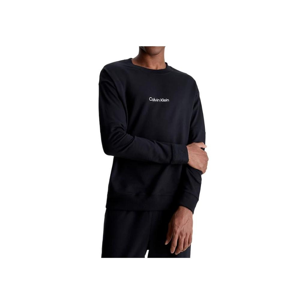 Calvin Klein Ss23 Logo Print Long Sleeve Sweatshirt Men sweatshirt Black 000NM2172E