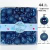 Christmas Tree Ornament Set: 44 Glittery Balls (3/4/5cm) In Colorful Square Box