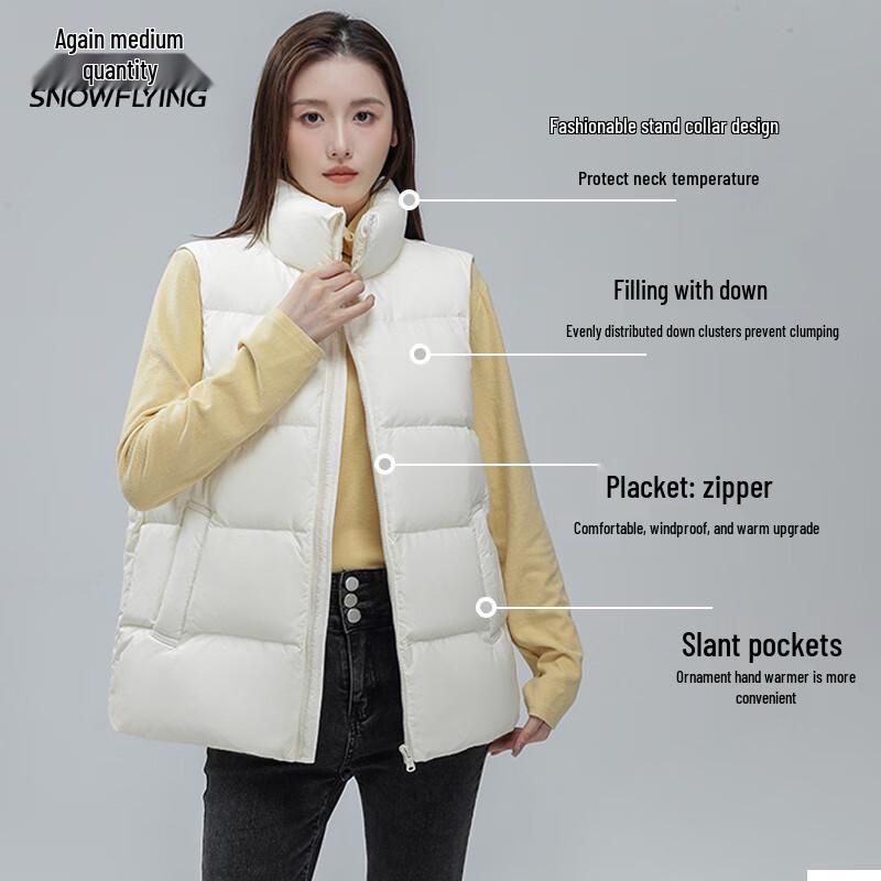 Xuezhongfei Women's Stand Collar Quilted Down Vest