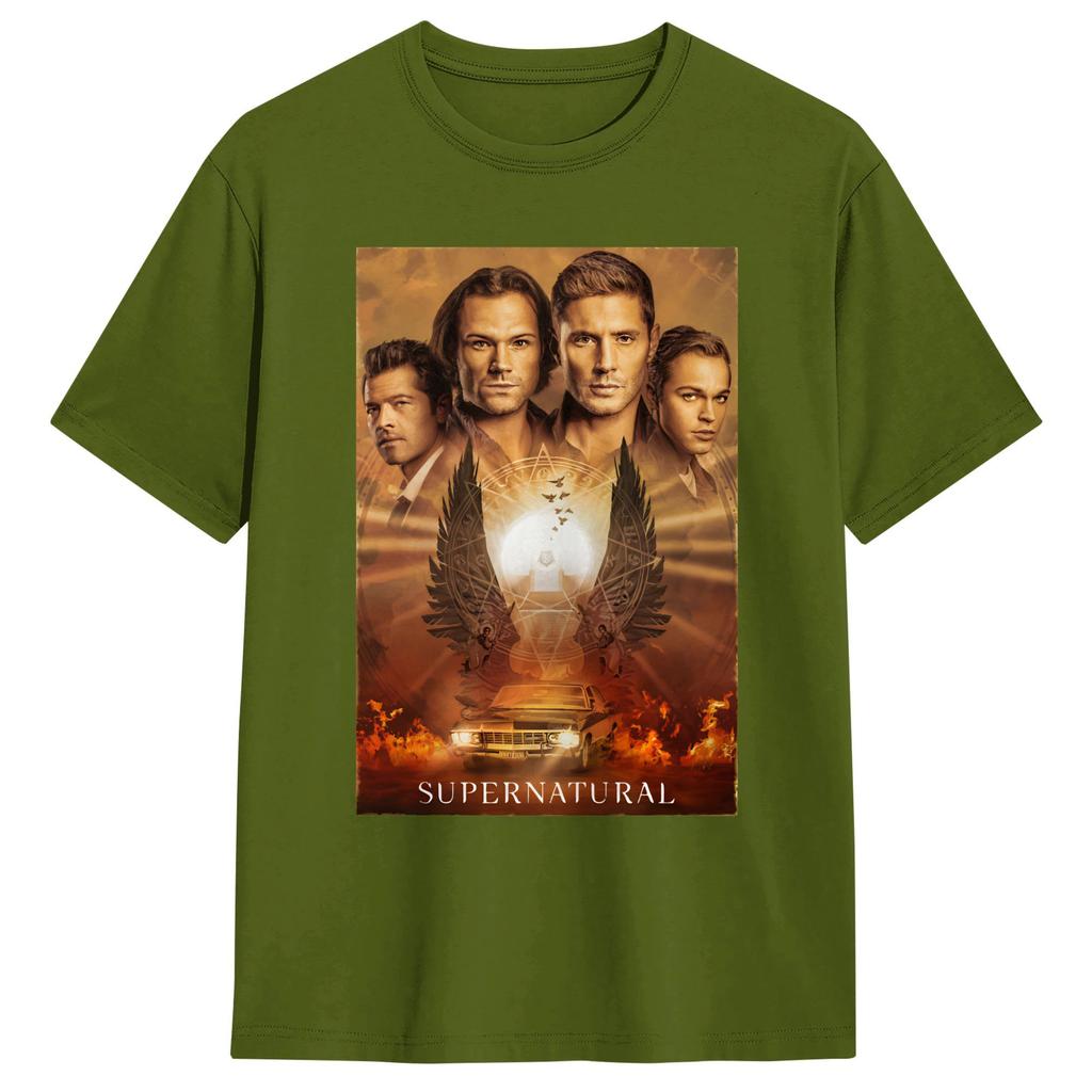 Mens TShirts Impala Supernatural Season Funny 100 Cotton Tee Shirt Short Sleeve T Shirts Round Neck Clothing Plus Size