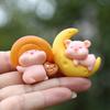 Pig Moon Miniature Figurine Creative Animal Micro Landscape Desk Ornament Decor