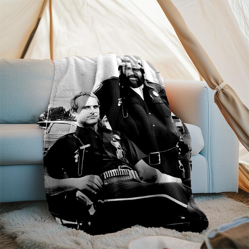 Terence Hill and Bud Spencer printed blanket—lightweight,soft,warm;versatile blanket all seasons—perfect as &air-conditioning throw,nap blanket