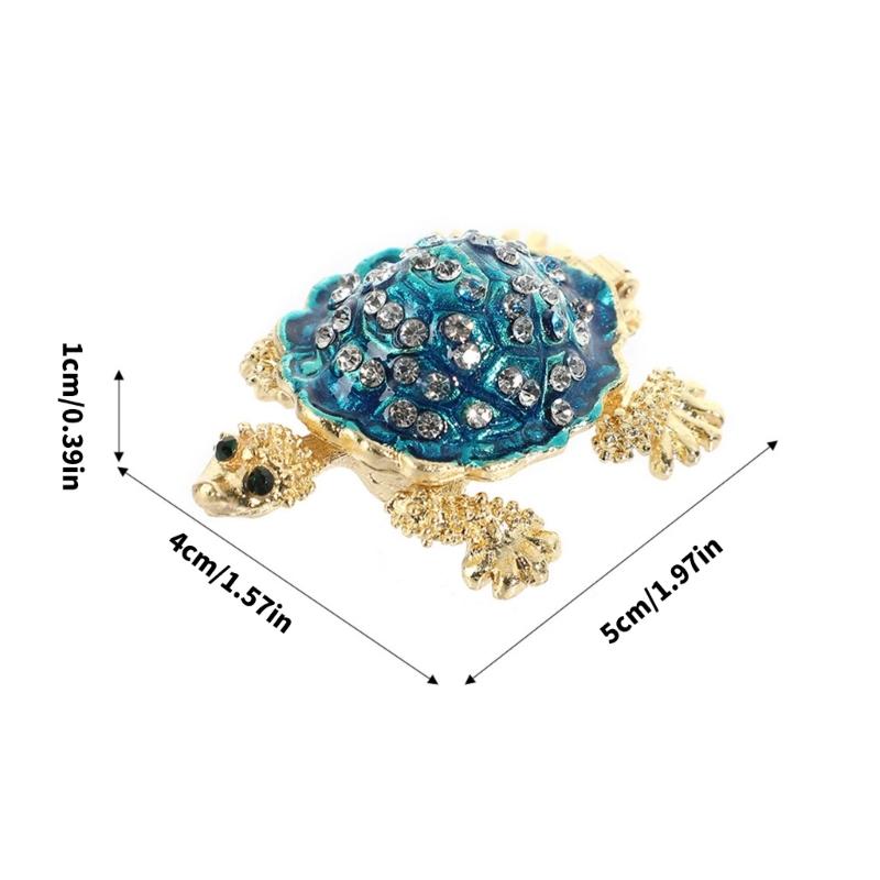 Handcraft Metal Turtles Jewelry Organizers Storage Solution Secure Lock for Jewelry Protective Display